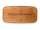 Top VIew of a 4" Med Wide Cherry with laser engraved image of Quote -Think outside box