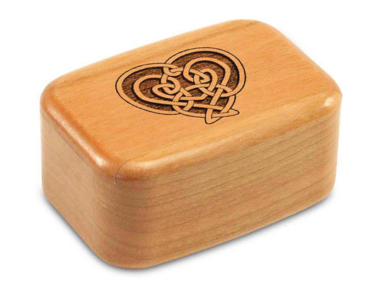 Top View of a 3" Tall Wide Cherry with laser engraved image of Celtic Heart