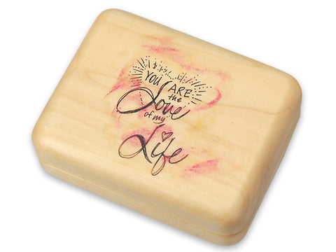 Top View of a 4x3" Hinged Aspen Box with color printed image of You are the Love of my Life