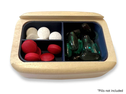 Open View of a Organizer Box with color printed image of Pill for that