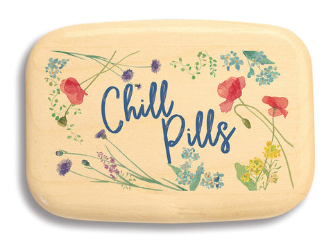 Open View of a Organizer Box with color printed image of Chill Pills Floral