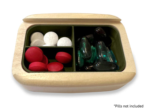 Open View of a Organizer Box with color printed image of Chill Pills Floral