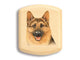 Top View of a 2" Flat Wide Aspen with color printed image of German Shepherd