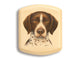 Top View of a 2" Flat Wide Aspen with color printed image of German Shorthaired Pointer