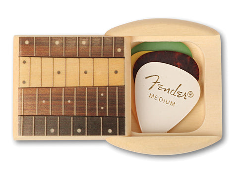 Open View of a Treasure Box with color printed image of Includes Guitar Picks