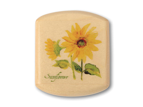 Open View of a Treasure Box with color printed image of Includes Sunflower Magnet