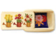 Closed View of a Treasure Box with color printed image of Watering Cans with Flowers, w/ Flower Food