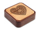 Angled Top View of a Terra Flip-Top with laser engraved image of Filigree Heart
