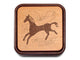 Top View of a Terra Inside Engraved Flip-Top with laser engraved image of Horse Petroglyph