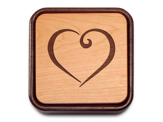 Top View of a Terra Inside Engraved Flip-Top with laser engraved image of Heart, Mom I Love You