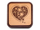 Top View of a Terra Inside Engraved Flip-Top with laser engraved image of Heart/Stars