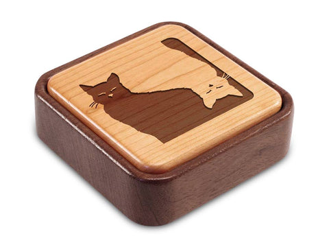 Angled Top View of a Terra Photo Flip-Top with laser engraved image of Cats