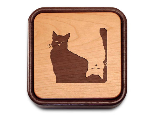 Top View of a Terra Photo Flip-Top with laser engraved image of Cats