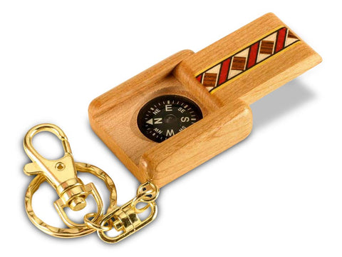 Open View of a Cherry Compass Keychain