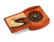 Large Padauk Compass Box - Wave Inlay